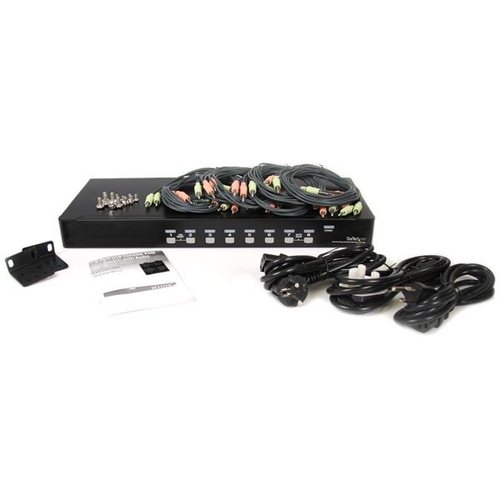 StarTech.com 8 Port Rackmount USB VGA KVM Switch - 8-fach VGA Umschalter with ... adapteris