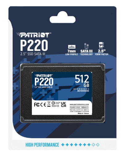 Patriot Memory P220 512GB 2.5" Serial ATA III SSD disks