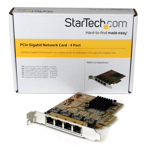 StarTech.com 4 Port PCIe Gigabit Netzwerkkarte (ST1000SPEX43) tīkla karte