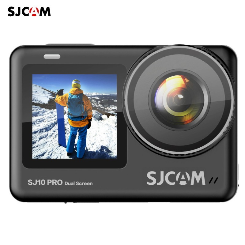 SJCam SJ10 Pro Divi LCD Wi-Fi Ūdendroša 30m Kamera 4K 60fps 6-Axis Gyro IPS 2.33'' + 1.3 LCD  Melna sporta kamera