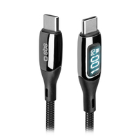 Kabel USB XXX_sbs (SBS Mobile) SBS USB-C zu USB-C Kabel 100W m. Display 1m schwarz TV aksesuāri