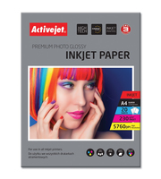 Activejet AP4-230G20 glossy photo paper for ink printers; A4; 20 pcs foto papīrs