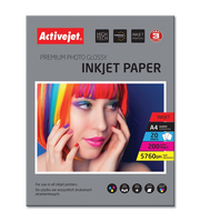 Activejet AP4-200G20 glossy photo paper; for ink printers; A4; 20 pcs foto papīrs