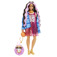 Doll Barbie Extra Sports dress / Black and pink hair bērnu rotaļlieta