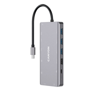 Canyon USB-13-in1 HUB USB-C > 2xHDMI/4xUSB/2xUSB-C/RJ45/VGA retail USB centrmezgli