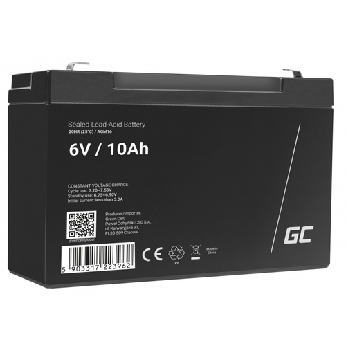 Green Cell AGM16 UPS battery Sealed Lead Acid (VRLA) 6 V 10 Ah Baterija