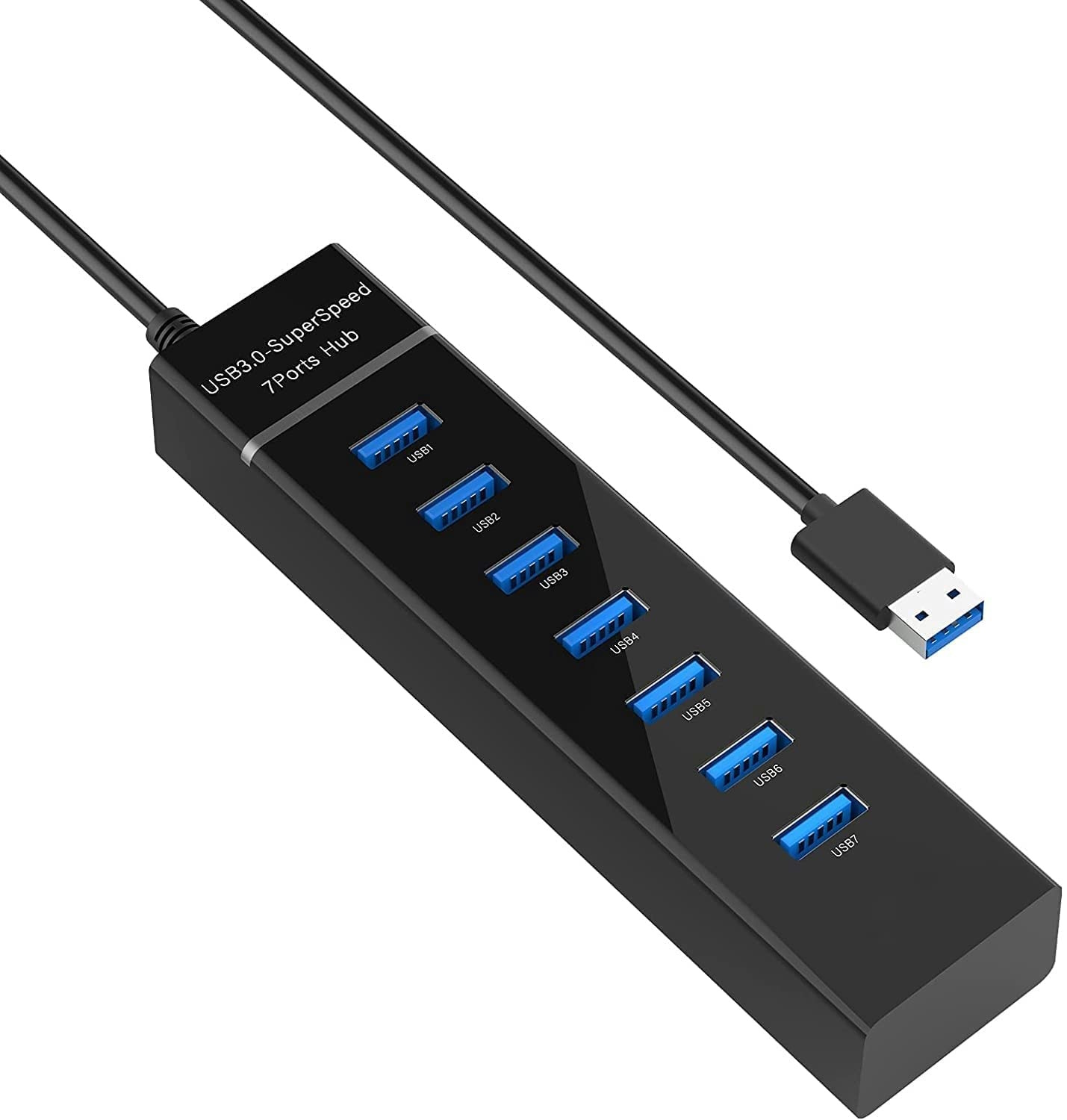 Riff HUB307 Superspeed USB 3.0 adapteris HUB ar 7 USB 3.0 portiem un DC5V stravas ligzdu (1,2m) 4752219011884 RF-HUB307 (4752219011884) adapteris