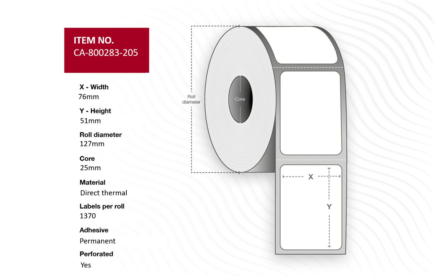 Capture Label 76 x 51mm, core 25mm,  5715063118887