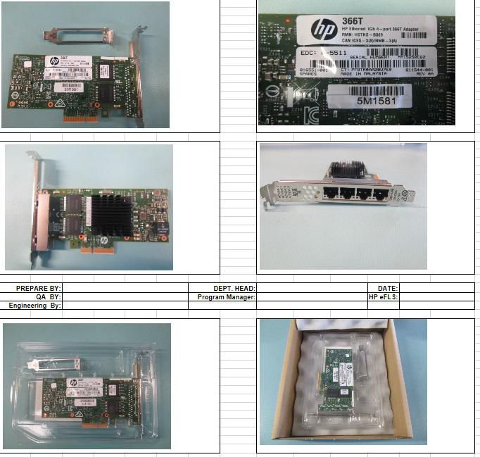 Hewlett Packard Enterprise Ethernet 1Gb 4-port 366T 5704174111856 tīkla karte