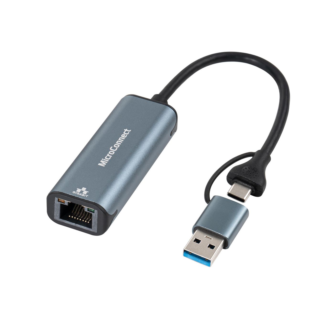 MicroConnect USB-C / A to RJ45 network  5715063053409 adapteris