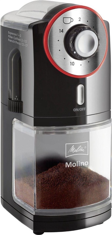 Melitta Coffee Grinder  1019-02 MOLINO Black, 100 W, 200 g, Number of cups 2 - 14 pc(s) Kafijas dzirnaviņas