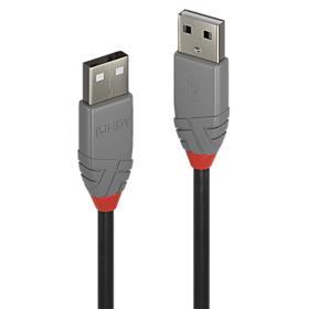 Lindy USB 2.0 Kabel Typ A Anthra Line 0.5m kabelis, vads