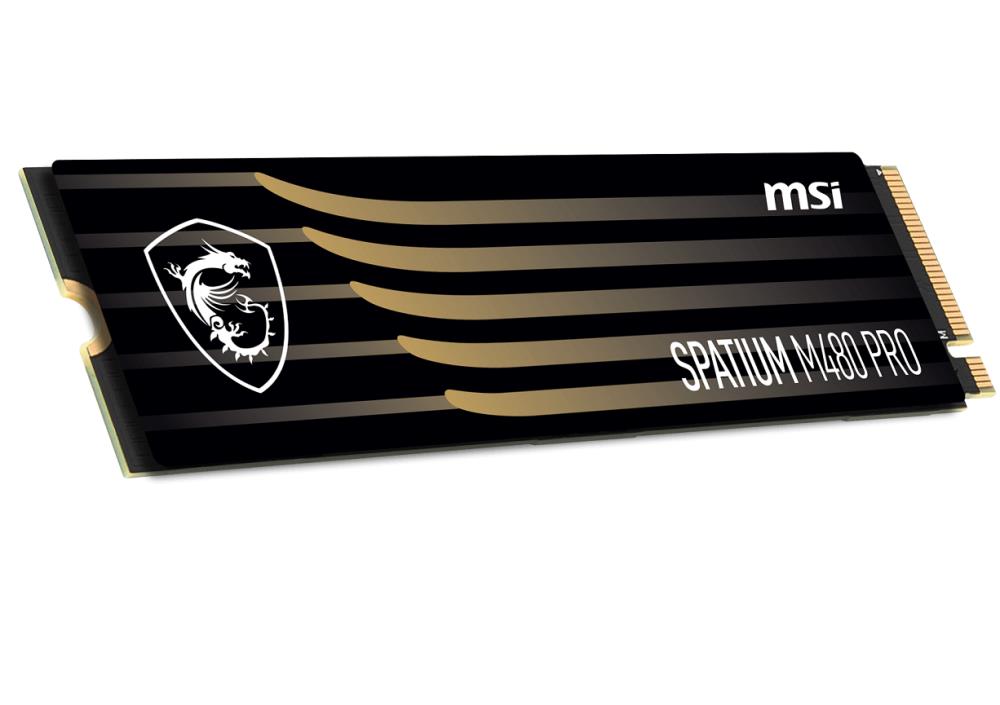 SSD|MSI|SPATIUM M480 PRO|1TB|M.2|PCIe Gen4|NVMe|3D NAND|Write speed 6000 MBytes/sec|Read speed 7400 MBytes/sec|2.15mm|TBW 700 TB|MTBF 160000 SSD disks