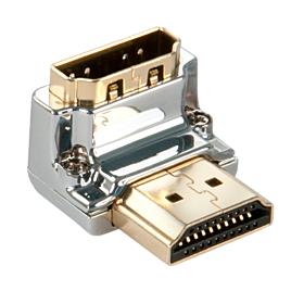 Lindy Adapter HDMI CROMO 90 Grad M/F "Runter" adapteris