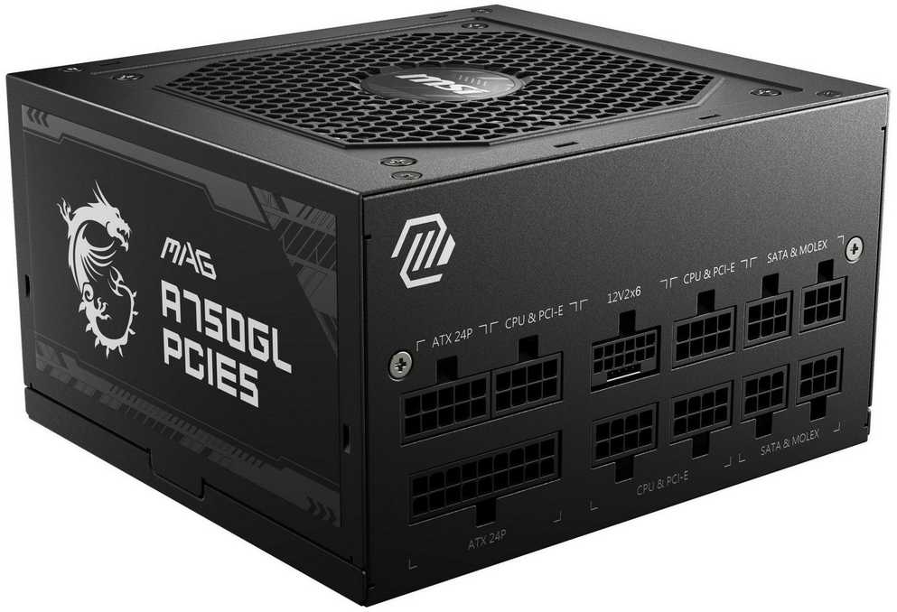 MSI MAG A750GL PCIE5 power supply unit 750 W 20+4 pin ATX ATX Black Barošanas bloks, PSU