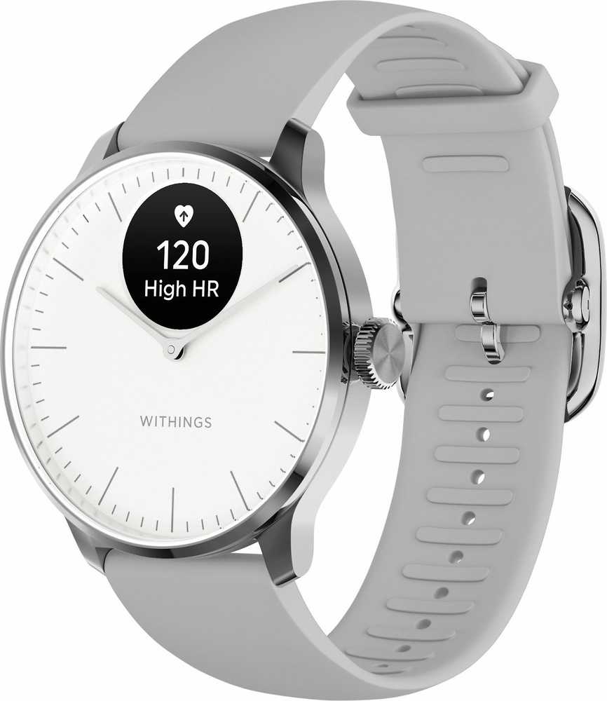 Withings Scanwatch Light -alykello, 37 mm, valkoinen / harmaa 3700546708343 Viedais pulkstenis, smartwatch