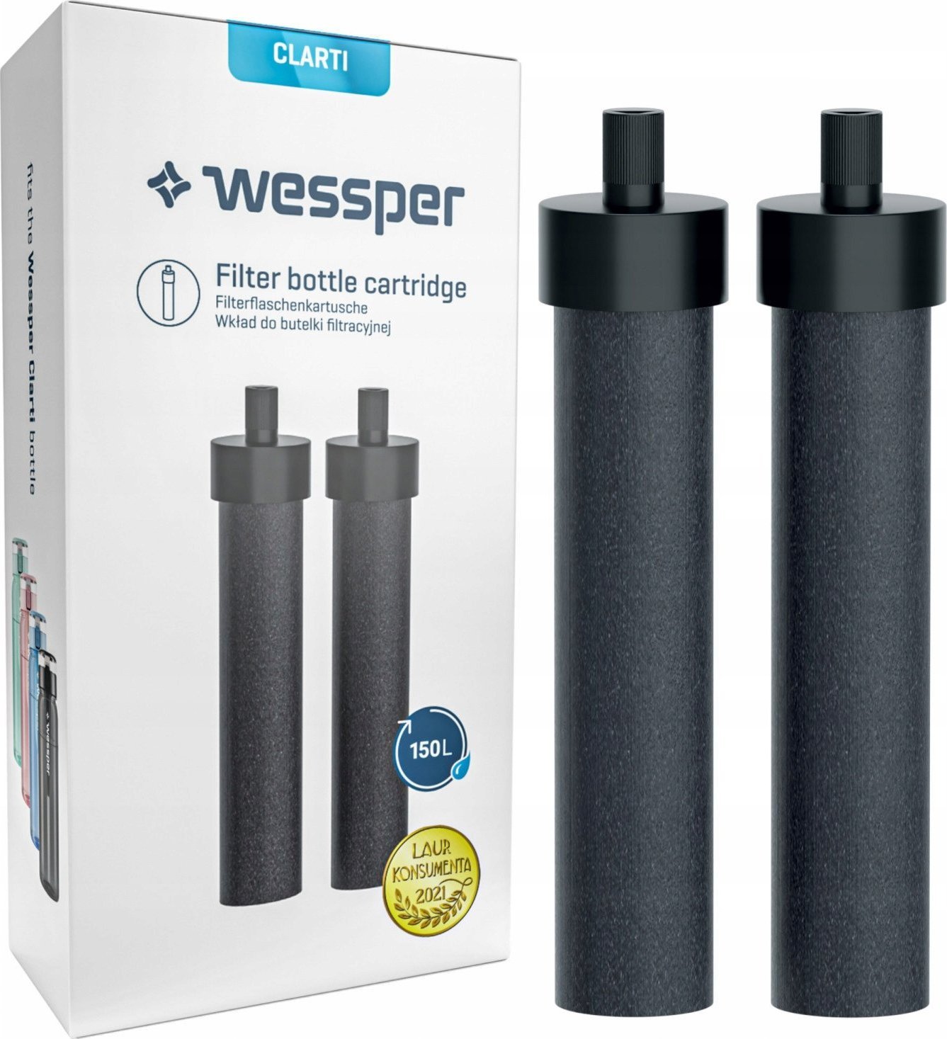 Wklad filtrujacy Wessper Filtr weglowy do butelki filtrujacej Wessper Clariti kpl./2szt (WES263-FW) - AGD-INN--0000158 WES263-FW (5902668841