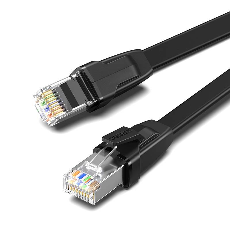 UGREEN NW134 Cat 8 U|FTP Flat Ethernet RJ45 Cable Pure Copper 5m (black) 10983 (6957303819836)