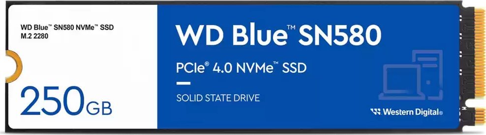 Western Digital Blue SN580 M.2 250 GB PCI Express 4.0 TLC NVMe SSD disks