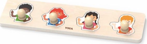 Viga Viga 44536 Pierwsze puzzle z uchwytami - kolory skory 3285 (6971608445361) bērnu rotaļlieta