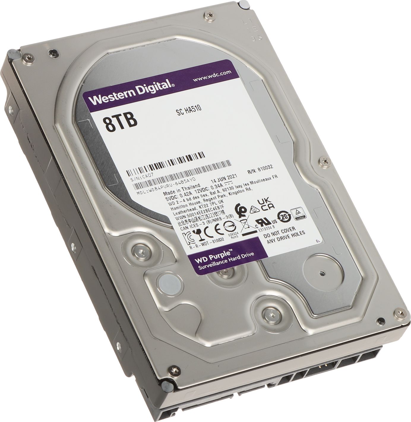 Dysk serwerowy WD Purple 8TB 3.5'' SATA III (6 Gb/s)  (HDD-WD84PURU) HDD-WD84PURU (5902887067693)