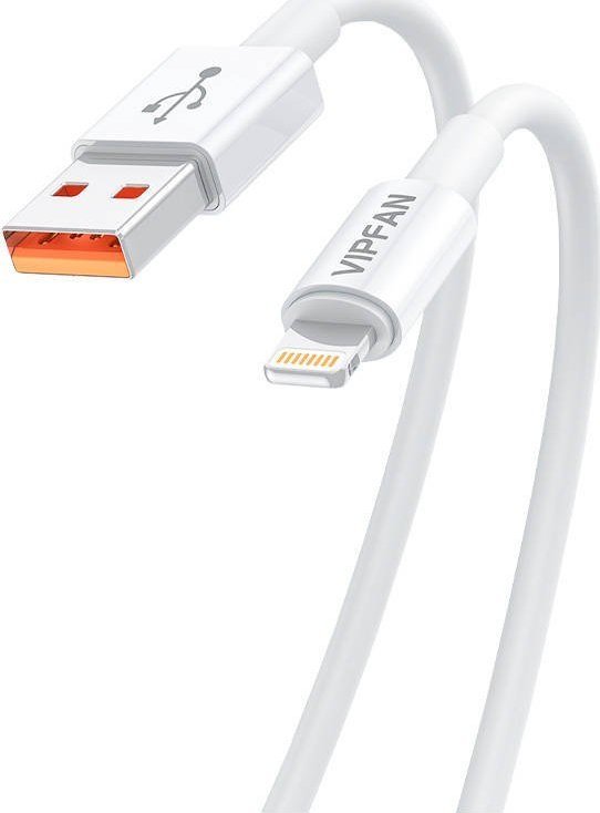 Kabel USB Vipfan USB-A - Lightning 1.2 m Bialy (X17LT) X17LT (6971952433465) USB kabelis