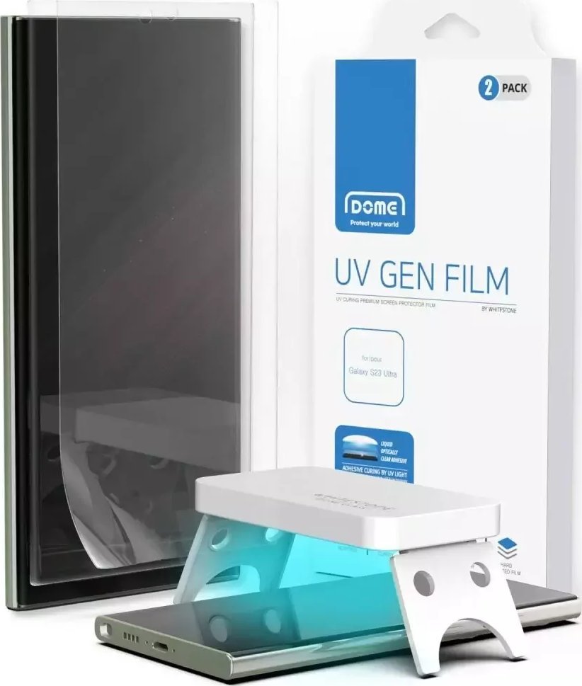 Whitestone Folia Ochronna WhiteStone Dome UV Gen Film 2-pack do Samsung Galaxy S23 Ultra Clear WSD84 (8809365407736) aizsardzība ekrānam mobilajiem telefoniem