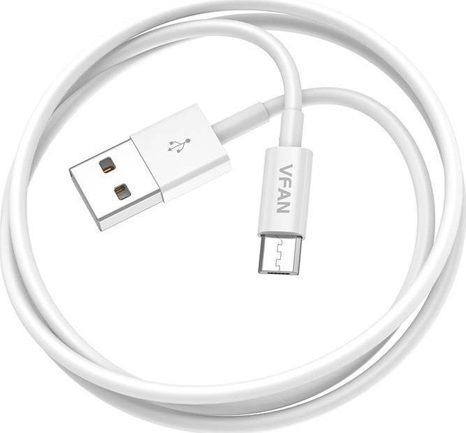 Kabel USB Vipfan USB-A - microUSB 1 m Bialy (X03MK) X03MK (6971952431232) USB kabelis