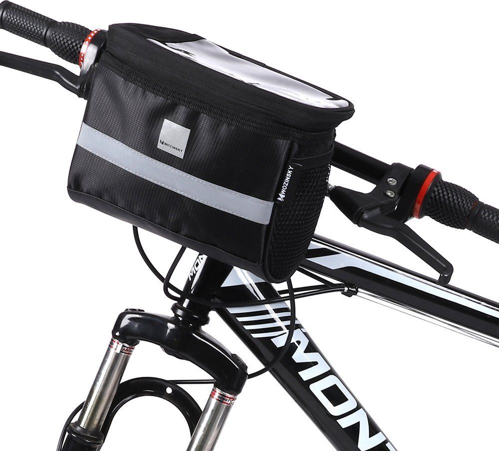 Wozinsky bicycle handlebar bag 2L black (WBB12BK) Sporta aksesuāri