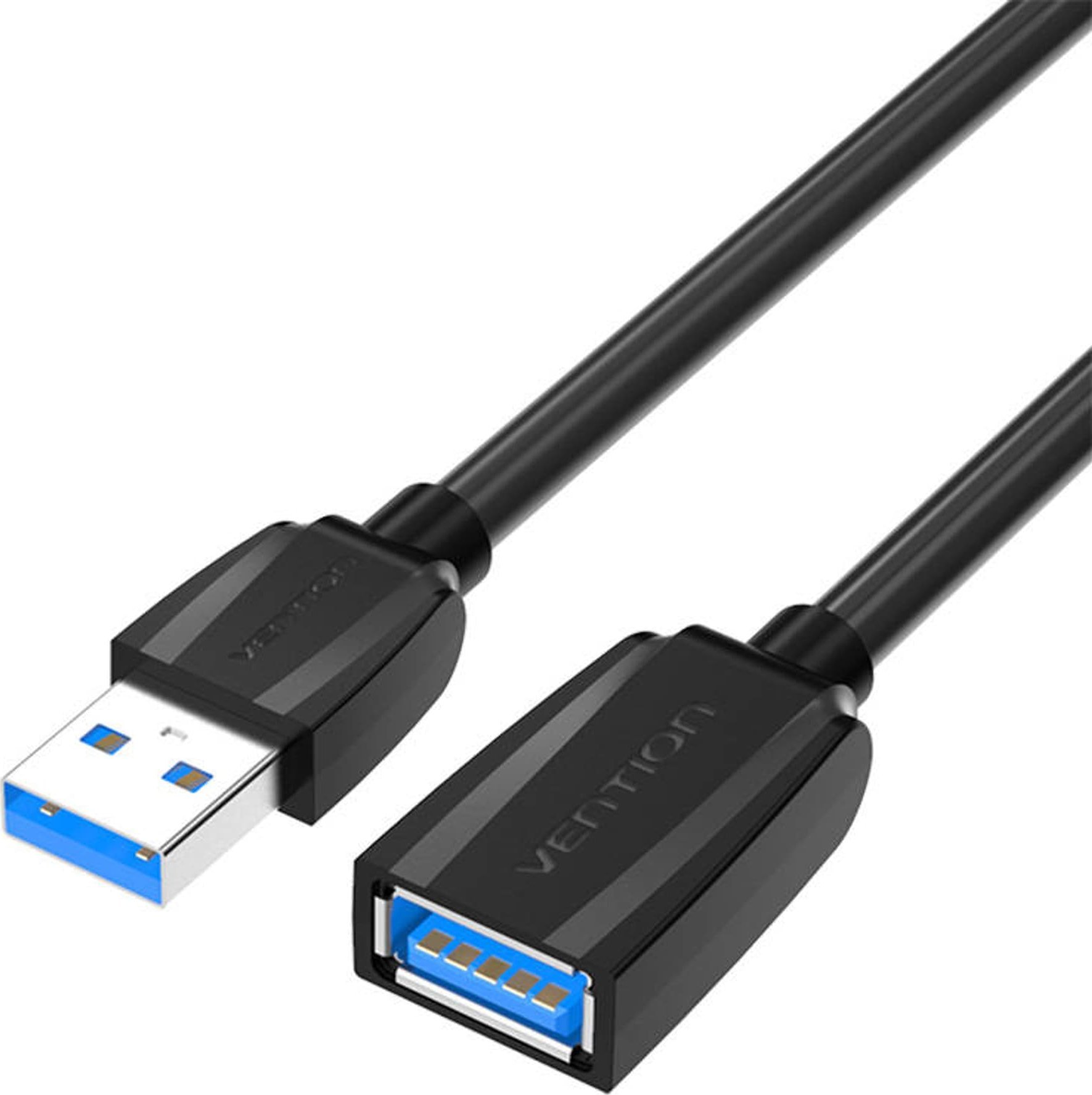 Extension Cable USB 3.0, male USB to female USB, Vention 1m (Black) USB kabelis