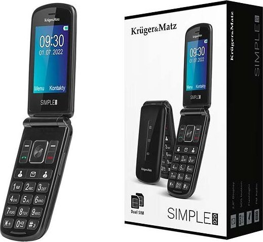 Telefon komorkowy Vega Simple 929 Brak danych Dual SIM Czarny KM0929 (5901890097468) Mobilais Telefons