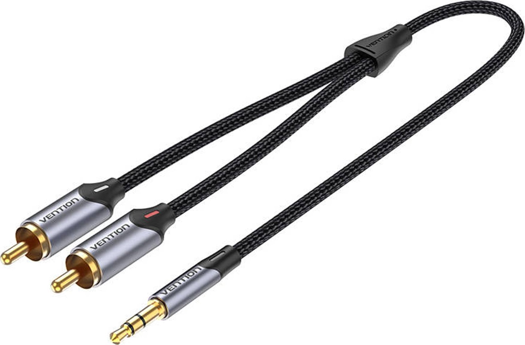 Kabel Vention Kabel 2xRCA (Cinch) jack to 3.5mm Vention BCNBD 0.5m (szary) BCNBD (6922794751439) kabelis video, audio