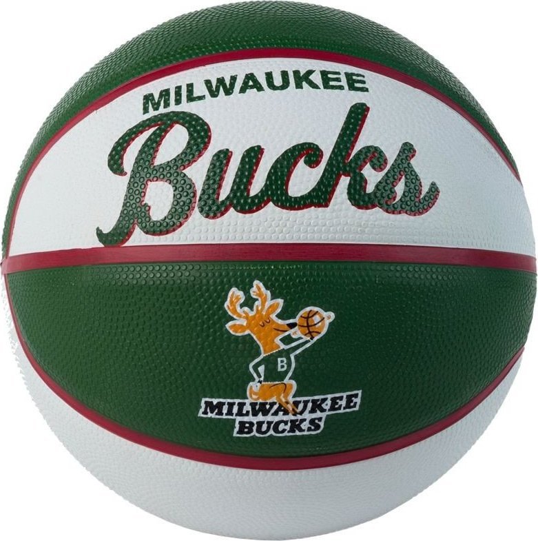 Wilson Wilson NBA Team Retro Milwaukee Bucks Mini Ball WTB3200XBMIL Zielone 3 WTB3200XBMIL (194979034637) bumba