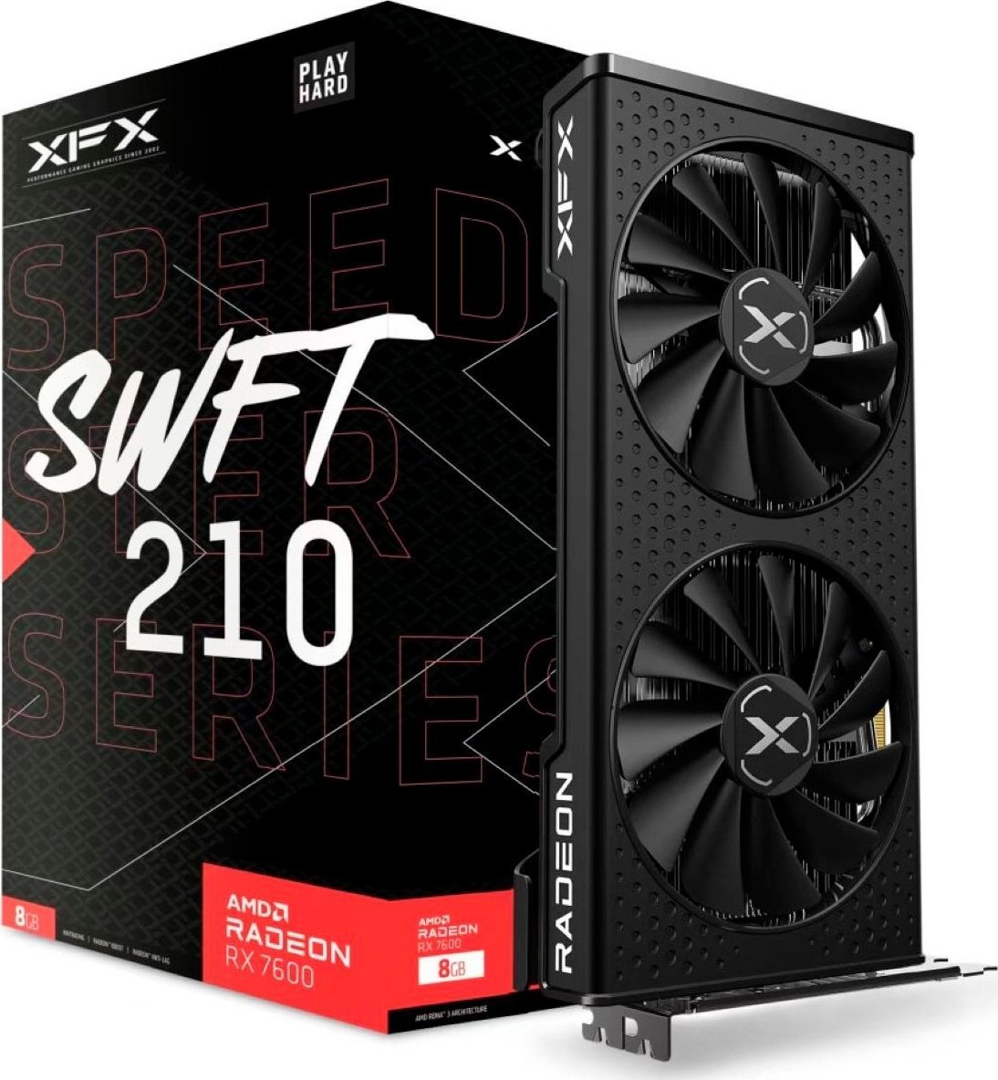 Karta graficzna XFX Speedster SWFT 210 Radeon RX 7600 8GB GDDR6 (RX-76PSWFTFY) video karte