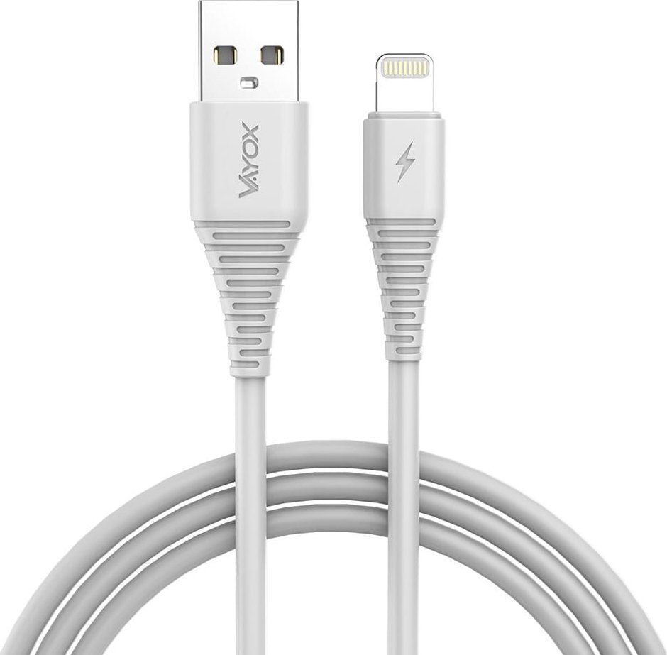 Kabel USB Vayox USB-A - Lightning 1 m Bialy (BX11032) BX11032 (5902689077586) USB kabelis