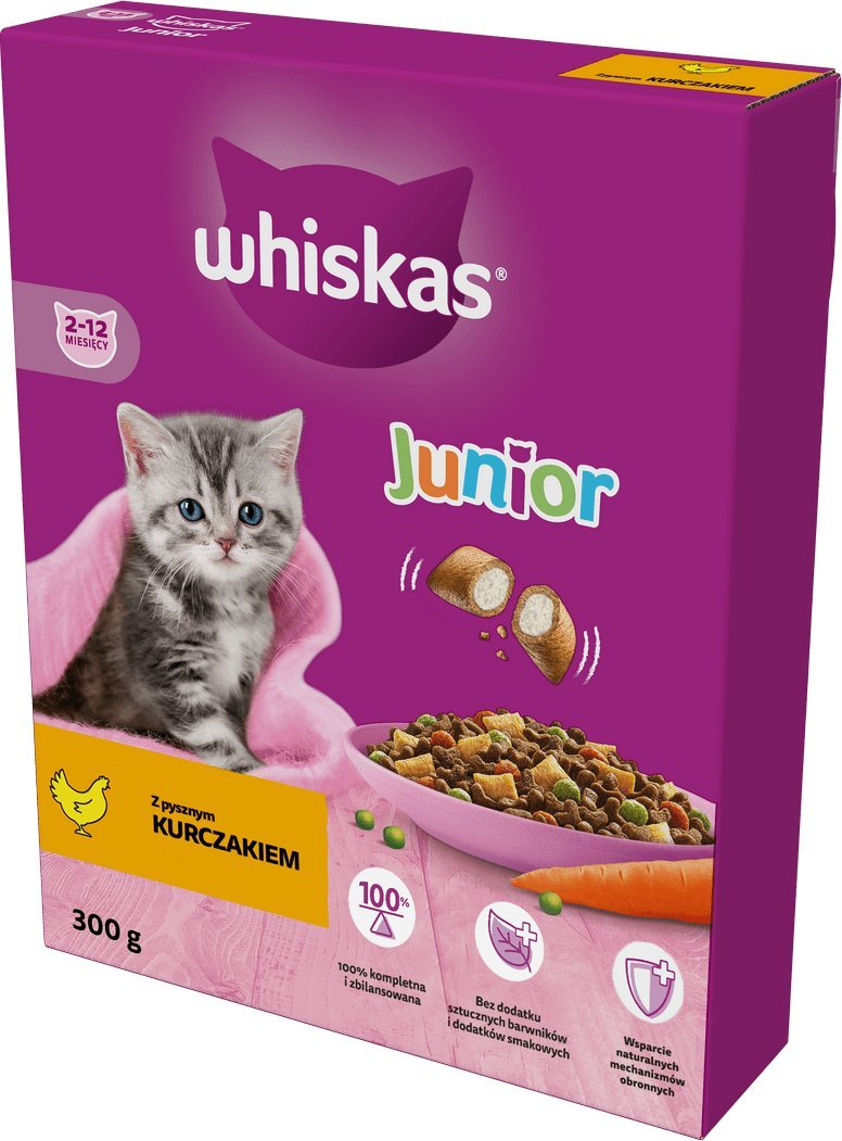 Whiskas WHISKAS Junior z kurczakiem 300g 12887333 (5900951305771) kaķu barība