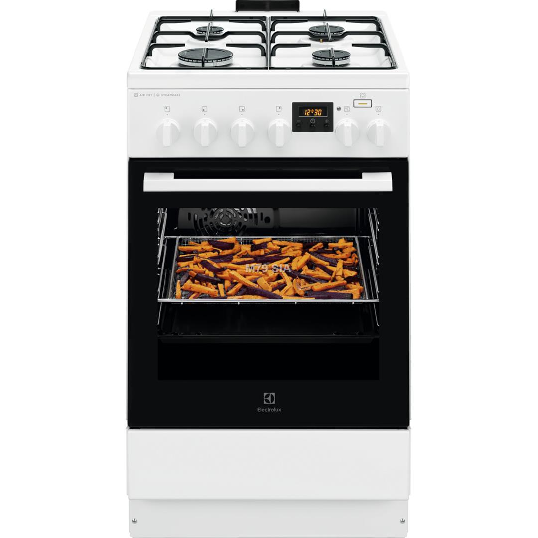 Electrolux 600 Series SteamBake, 58 L, balta - Elektriska plits ar gazes virsmu LKK560232W (7333394025858) LED Televizors