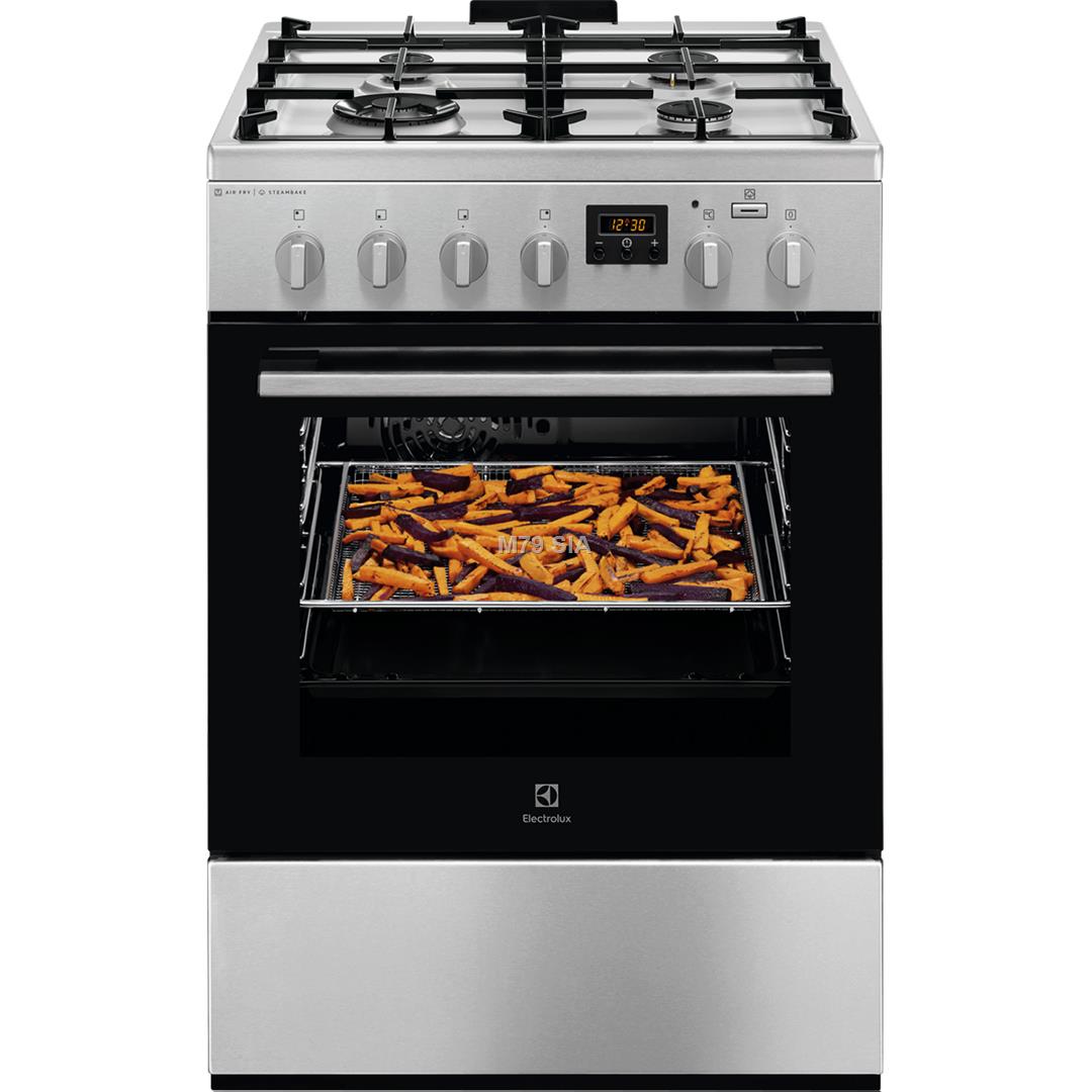 Electrolux 600 Series SteamBake, 58 L, platums 60 cm, nerusejosa terauda - Elektriska plits ar gazes virsmu LKK660200X LKK664220X (733339402 LED Televizors