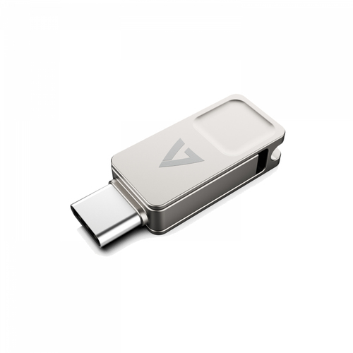 V7 64GB TYPE-C+USB 3.2 GEN1 SILVER USB A FLASH DRIVE + TYPE-C USB Flash atmiņa