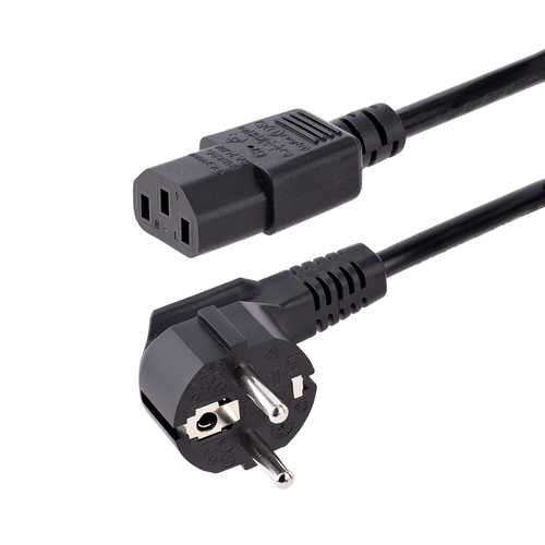 1m (3ft) Computer Power Cord, 18AWG, EU Schuko to C13 Power Cord, 10A 250V, B... adapteris