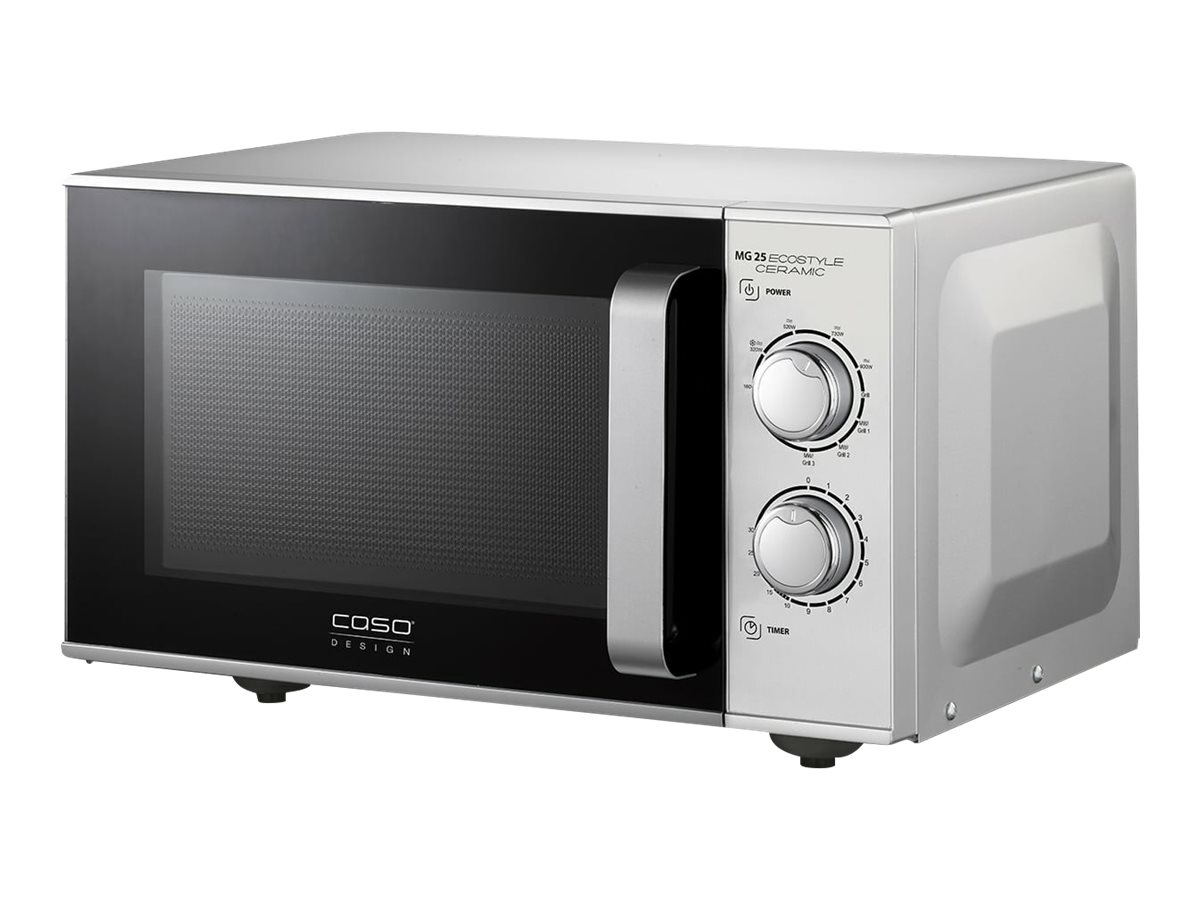 Caso | Ceramic Microwave Oven with Grill | MG 25 Ecostyle | Free standing | 25 L | 900W Silver Mikroviļņu krāsns