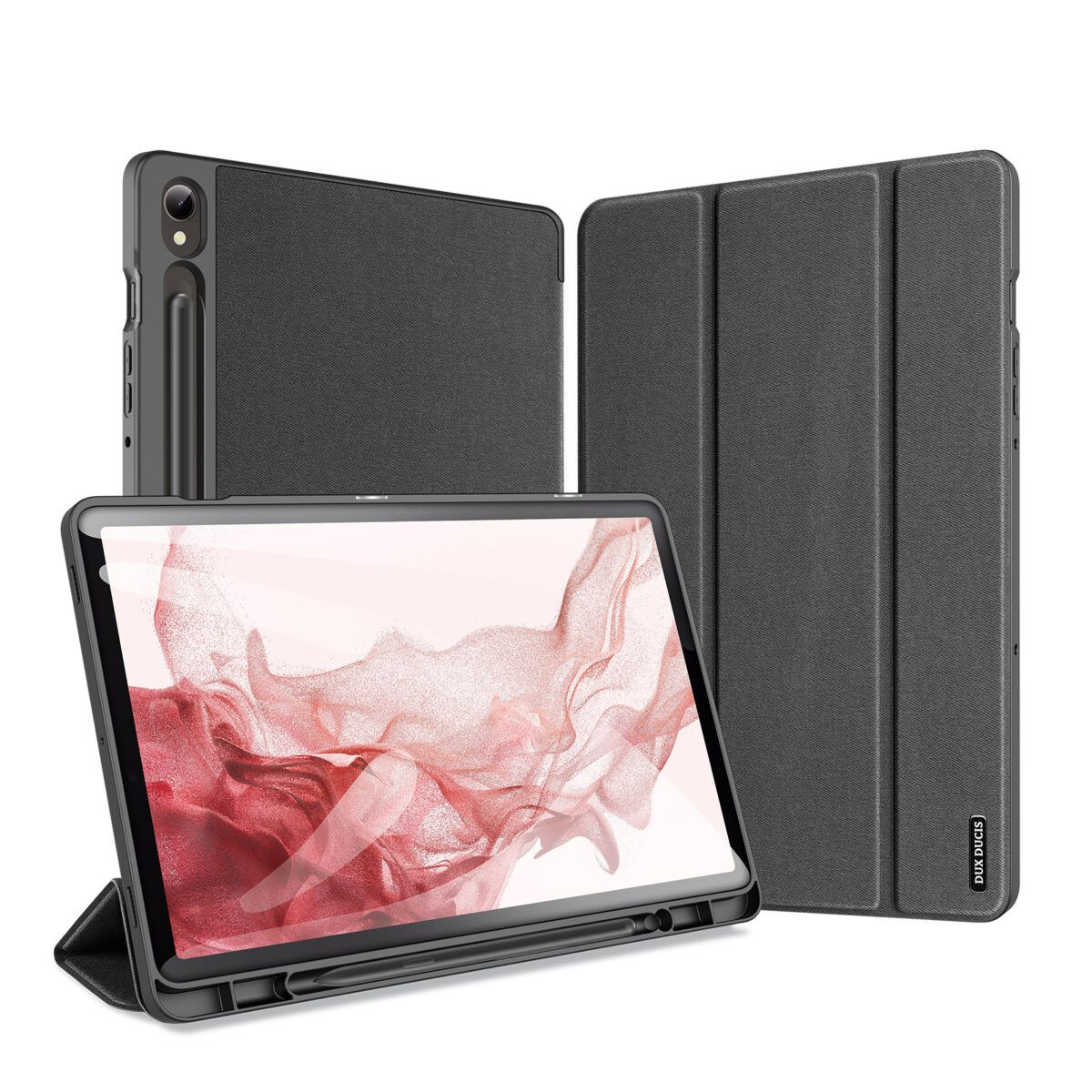 Dux Ducis Trifold magnet case grāmatveida maks planšetdatoram Samsung X710 | X716 Galaxy Tab S9 melns DUX-DU-FO-X710-BK (6934913025895) planšetdatora soma