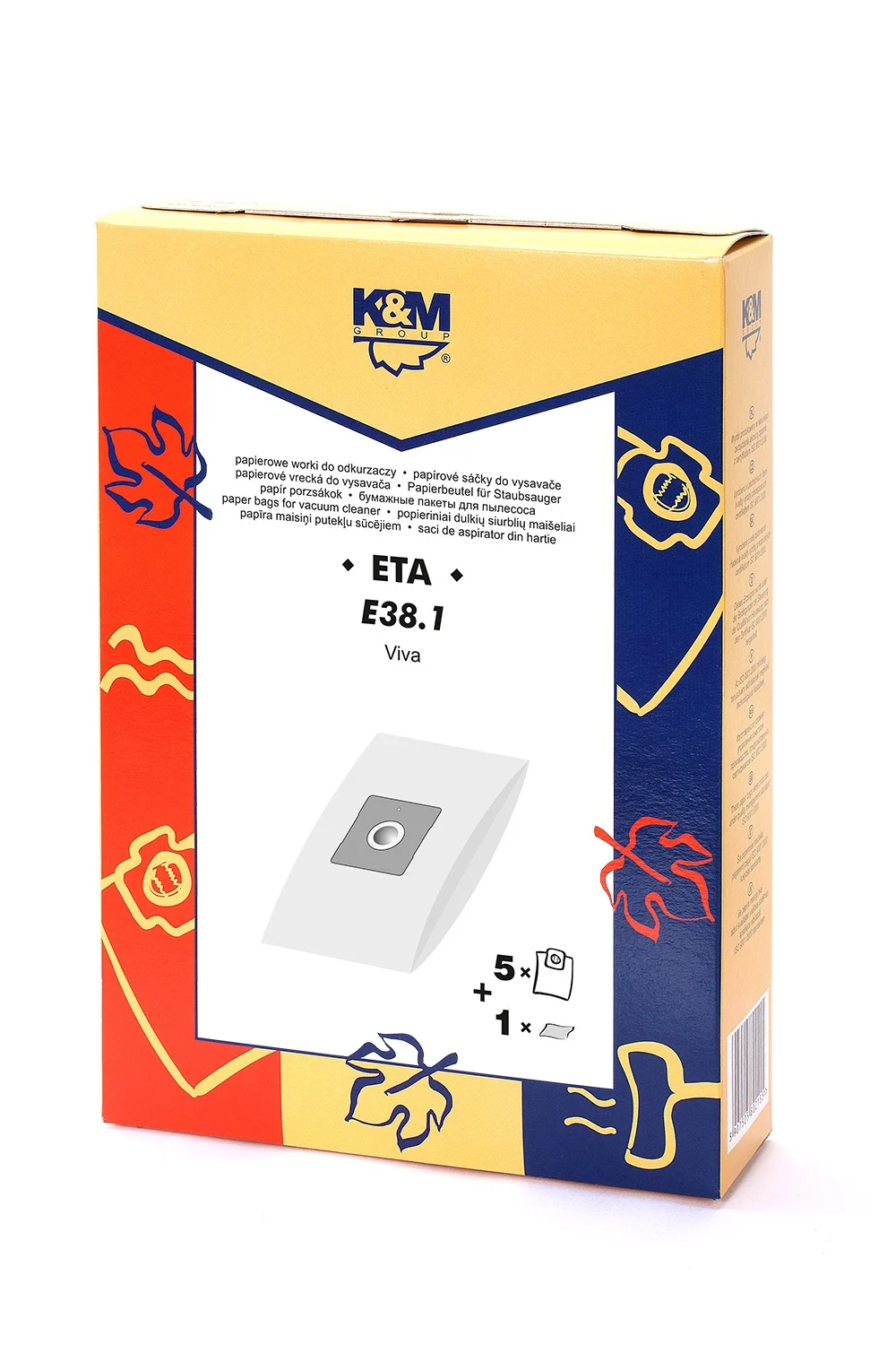 K_M BAGS VAC CLEANER E38 ETA 1458(5+1) 5907525809444 aksesuārs putekļsūcējam