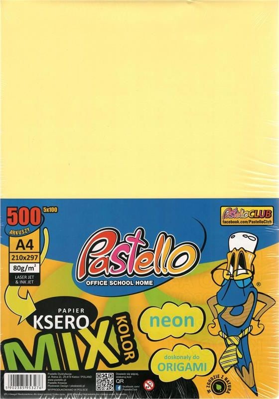 Pastello Papier ksero A4 80g mix kolorow 500 arkuszy AB668PTL (5902385953276) papīrs