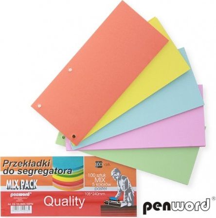 Penword PRZEKLADKI DO SEG.MIX PASTEL DC105-5MIX-100 Penword AH918PSH (5902557420735) biroja tehnikas aksesuāri