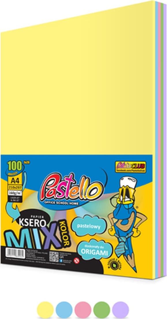 Pastello Papier ksero A4 160g mix kolorow 100 arkuszy AC271PTL (5902385953573) papīrs