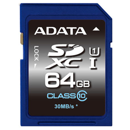 A-DATA 64GB Premier SDHC UHS-I U1 Card (Class10) read/write atmiņas karte