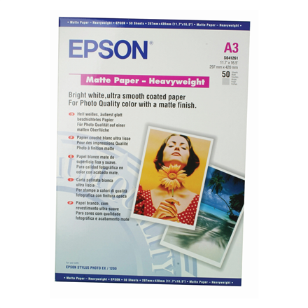 Paper Epson Epson Matte Heavyweight | 167g | A3 | 50sheets foto papīrs