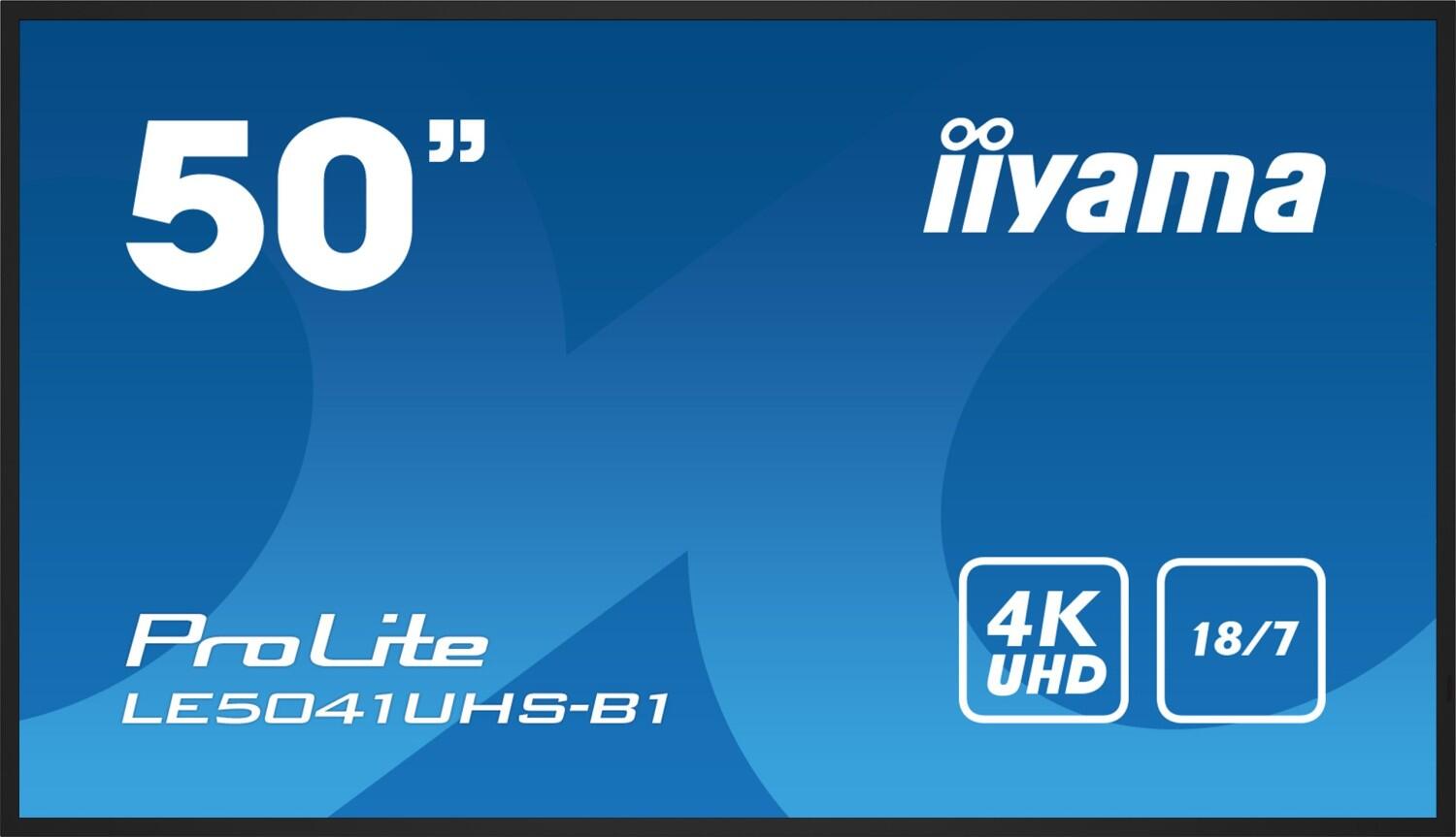 IIYAMA LE5041UHS-B1 50inch 3840x2160 4K publiskie, komerciālie info ekrāni