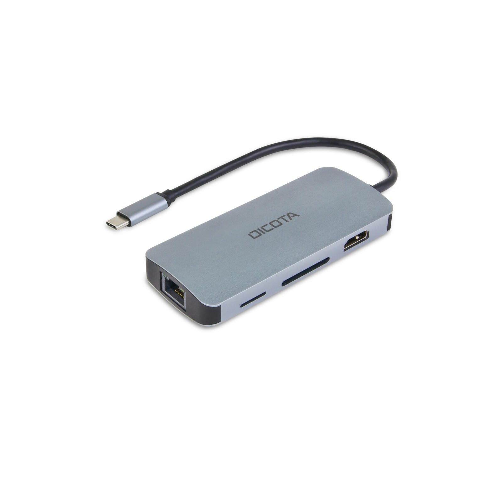 DICOTA USB-C 8-in-1 Multi Hub 4K PD 100W D32062 (7640239421394) aksesuārs portatīvajiem datoriem